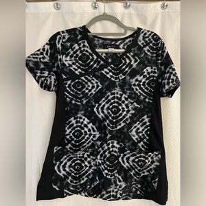 KOI lite black tie dye scrub top xsmall